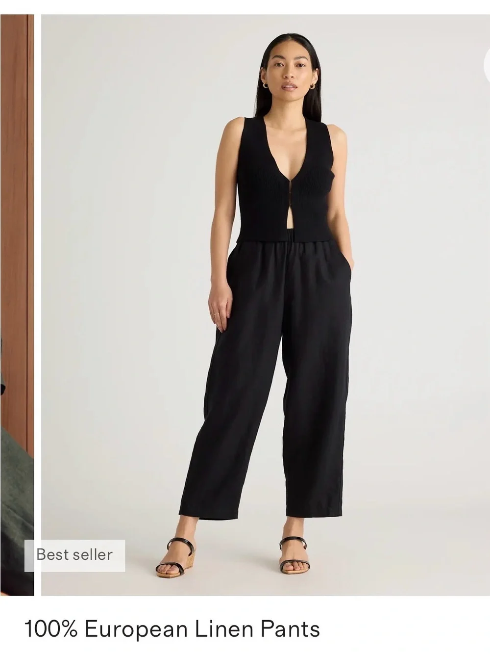 Quince 100% European Linen Pants - Black
